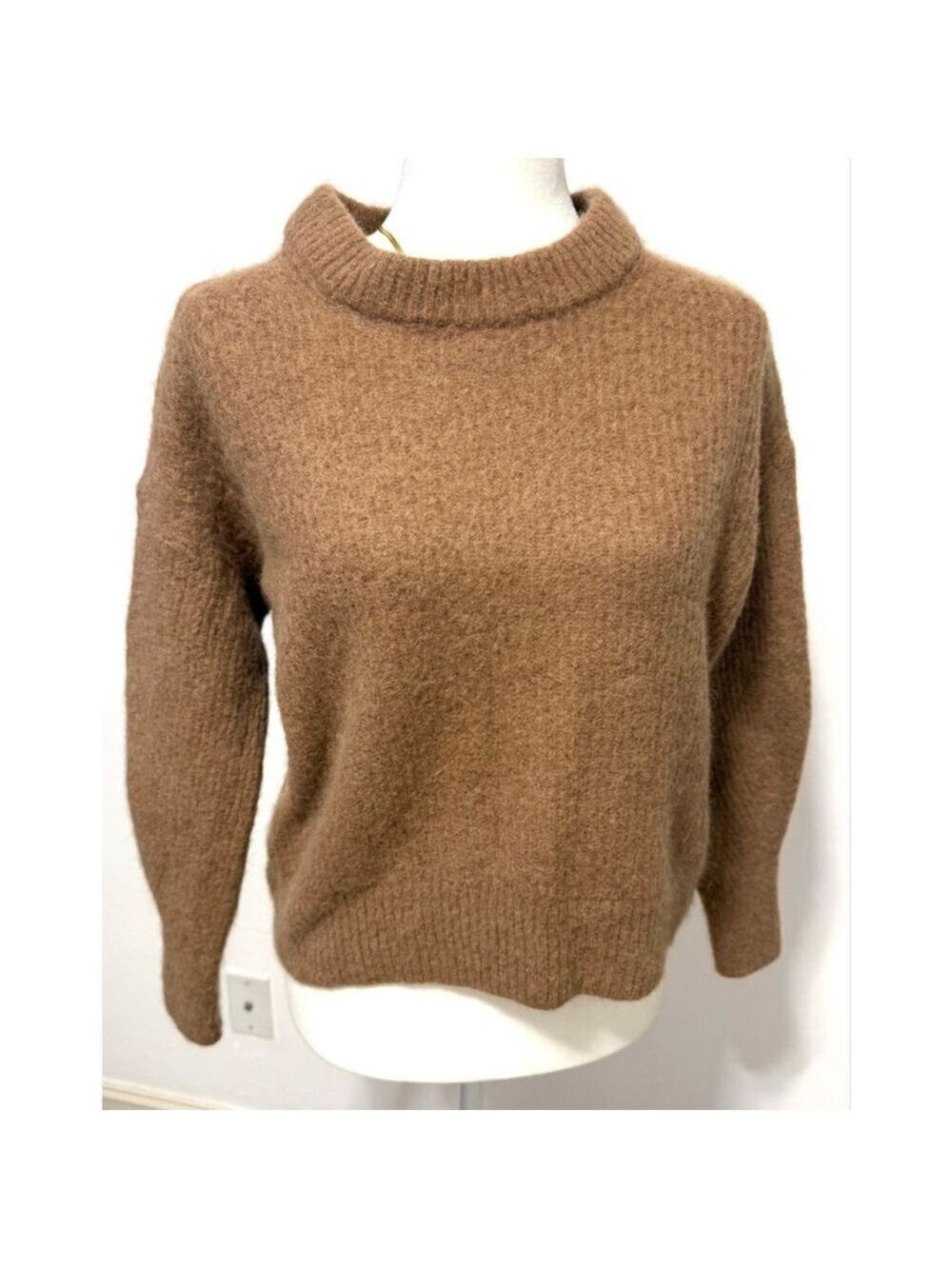 Everlane Brown Alpaca Blend Crew crop tunnel Neck Sweater L